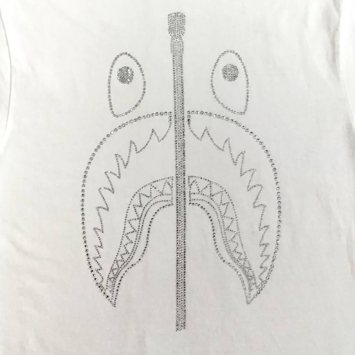 エイプ　シャーク　スワロフスキー　BAPE NFS 限定 ☆NFS限定☆ スワロフスキー シャーク Tシャツ Mサイズ a