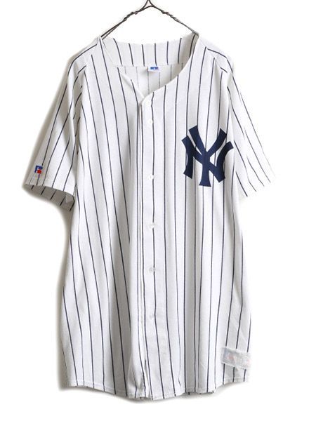 90s USA製 MLB ヤンキース プリントTシャツ XL ラッセル 大リーグ