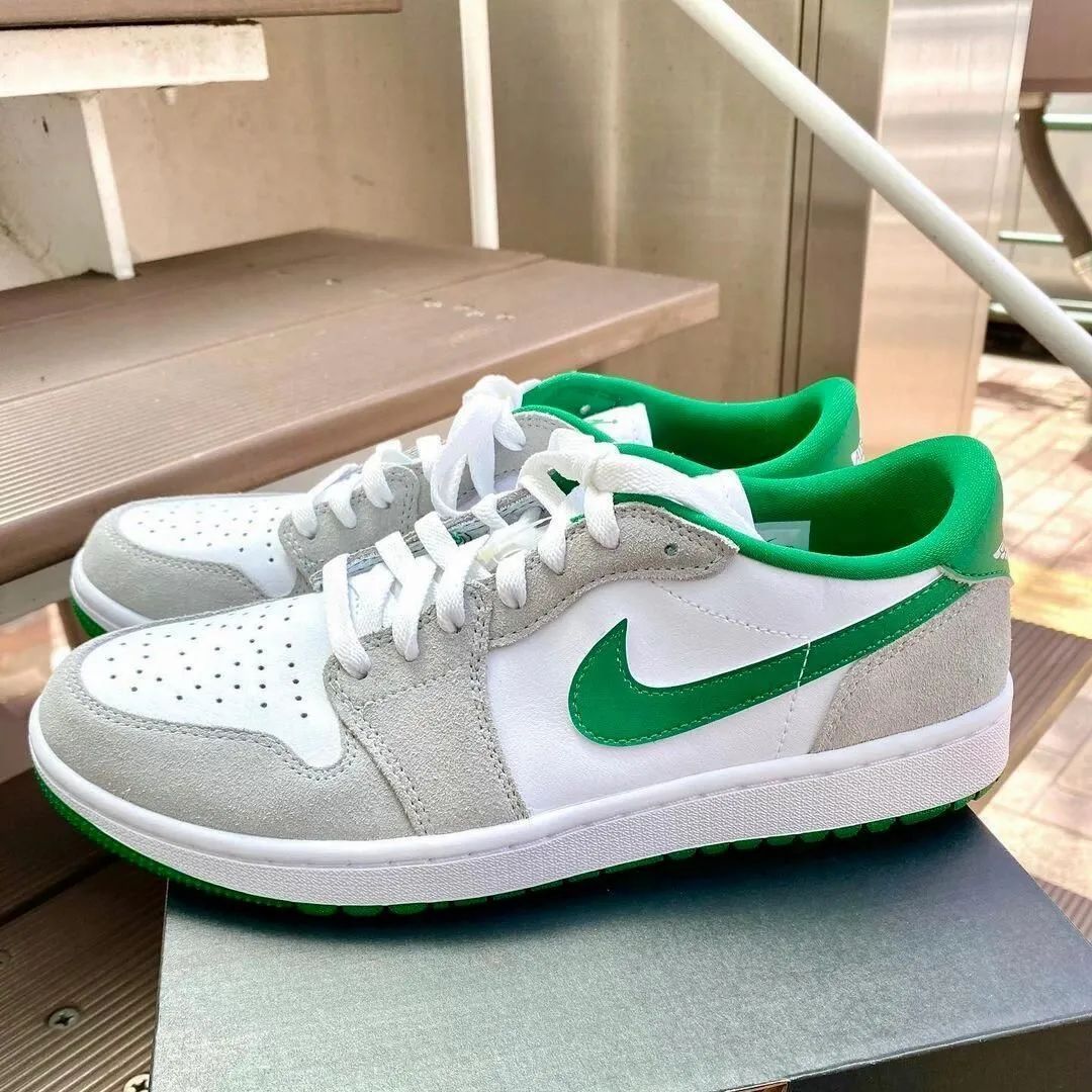 新品 有り難く NIKE エアジョーダン1 ロー パイングリーン ゴルフシューズ 26