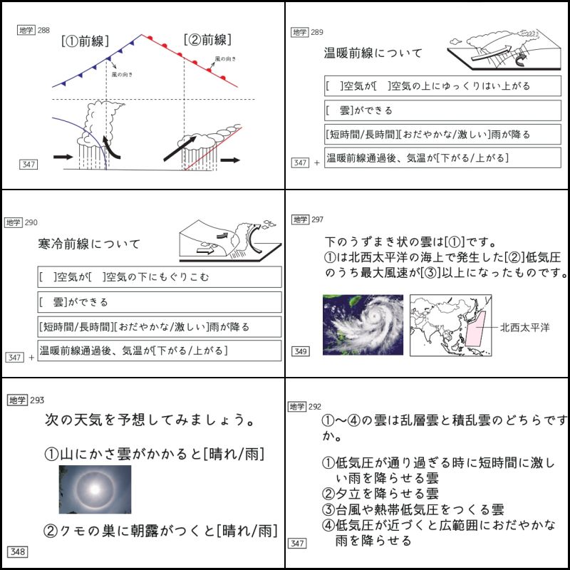 中学受験 暗記カード 理科 地学 サピックス 予習シリーズ コアプラス