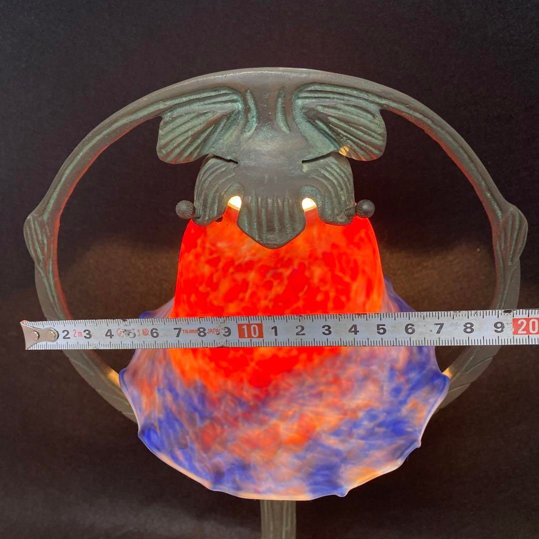 フランス異色溶かし込ガラスランプ 高さ45㎝