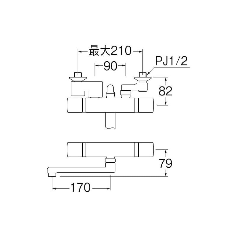 SANEI サンエイ 浴室用 サーモシャワー混合栓 ホース長さ 1.6m オールメッキ 浴室水栓 SK18520S9-13 LLC-HASEGAWATOSO_COM