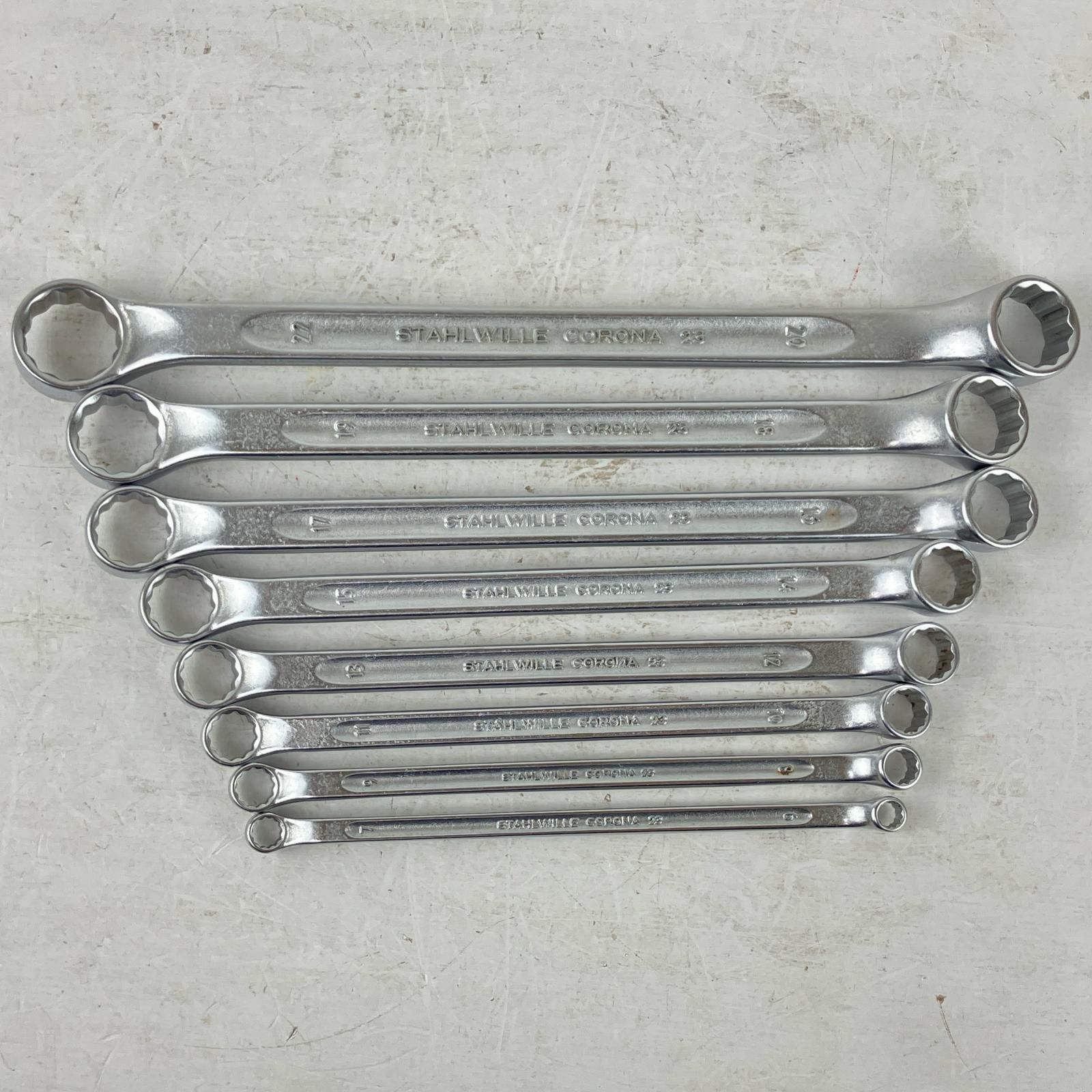 ЗЗSTAHLWILLE スタビレー 6-22mm 10度オフセットメガネレンチ 8本組 CORONA23 シルバー