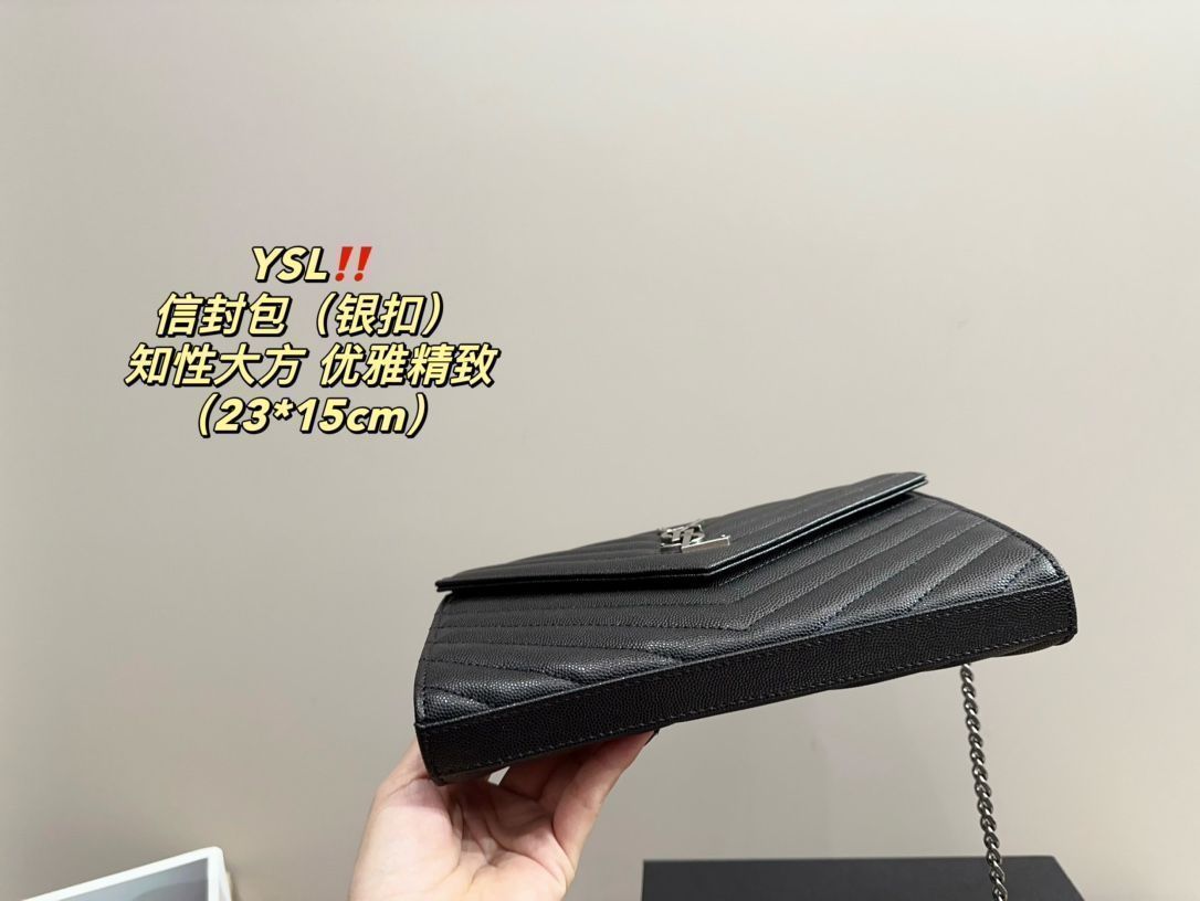 サンローラン ルルトイバッグ ショルダーバッグ サンローラン YSL封筒バッグ（シルバーバックルショルダーバッグ