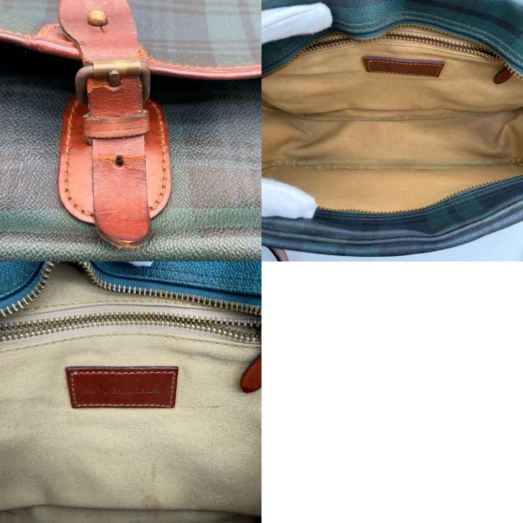【良品】Ralph Lauren タータンチェック ショルダーバッグ グリーン 良品】Ralph Lauren タータンチェック ショルダーバッグ