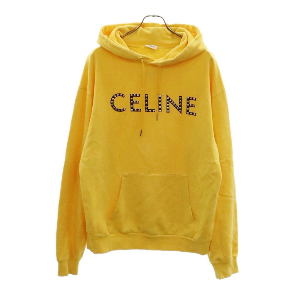 CELINE (セリーヌ) 22SS STUDS LOGO HOODIE 2Y695670Q スタッズロゴ プルオーバー スウェット パーカー フーディ  イエロー - メルカリ