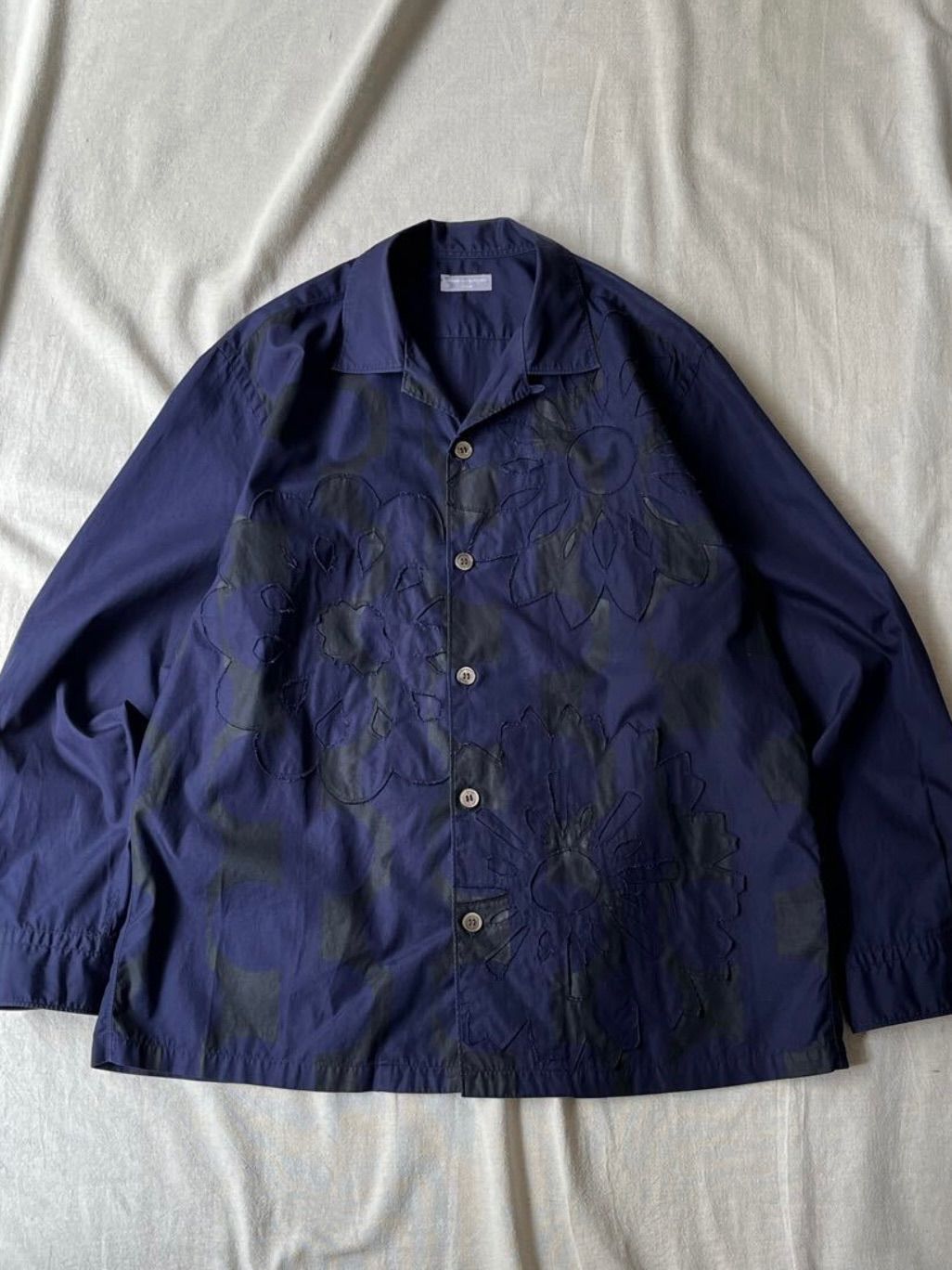 COMMEdesGARCONS HOMME 田中オム オープンカラーシャツ 紺 COMMEdesGARCONS HOMME 田中オム オープンカラーシャツ 紺 90's