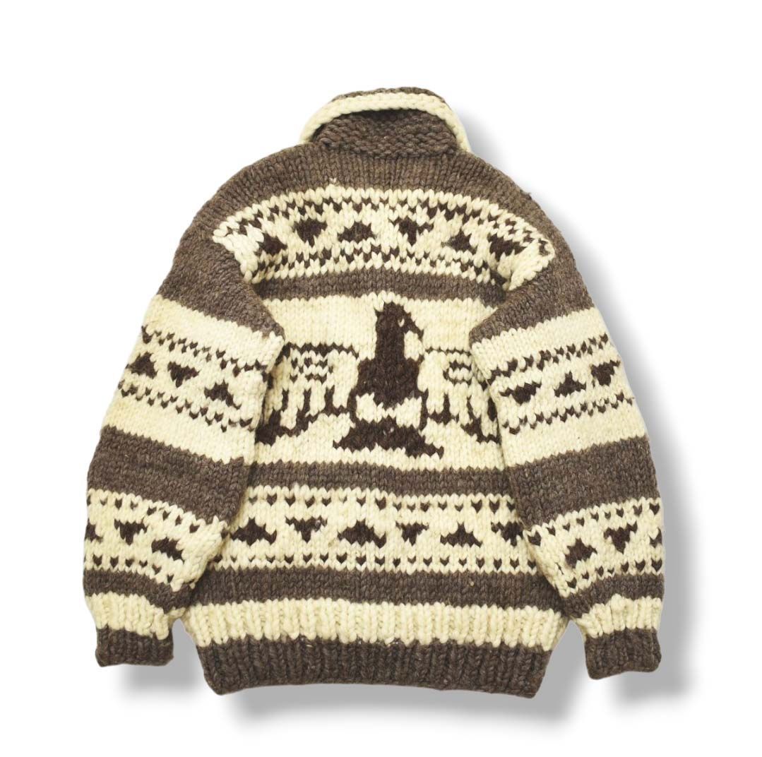 本格】 カナダ製 古着 ショールカラー カウチン ニット セーター