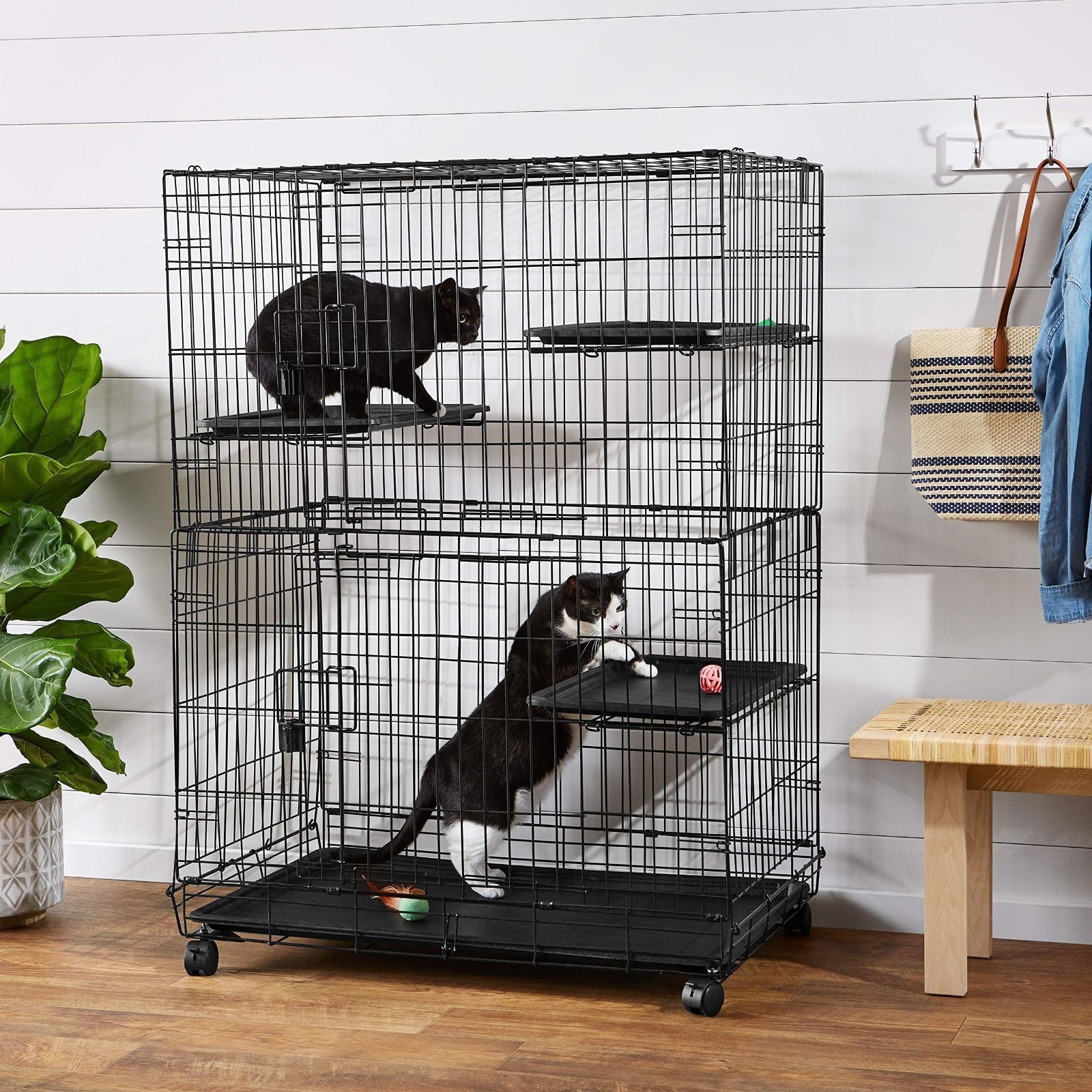 ベーシック 猫ケージ キャットケージ 大型 3段 幅91 x 奥行57 x 高さ 