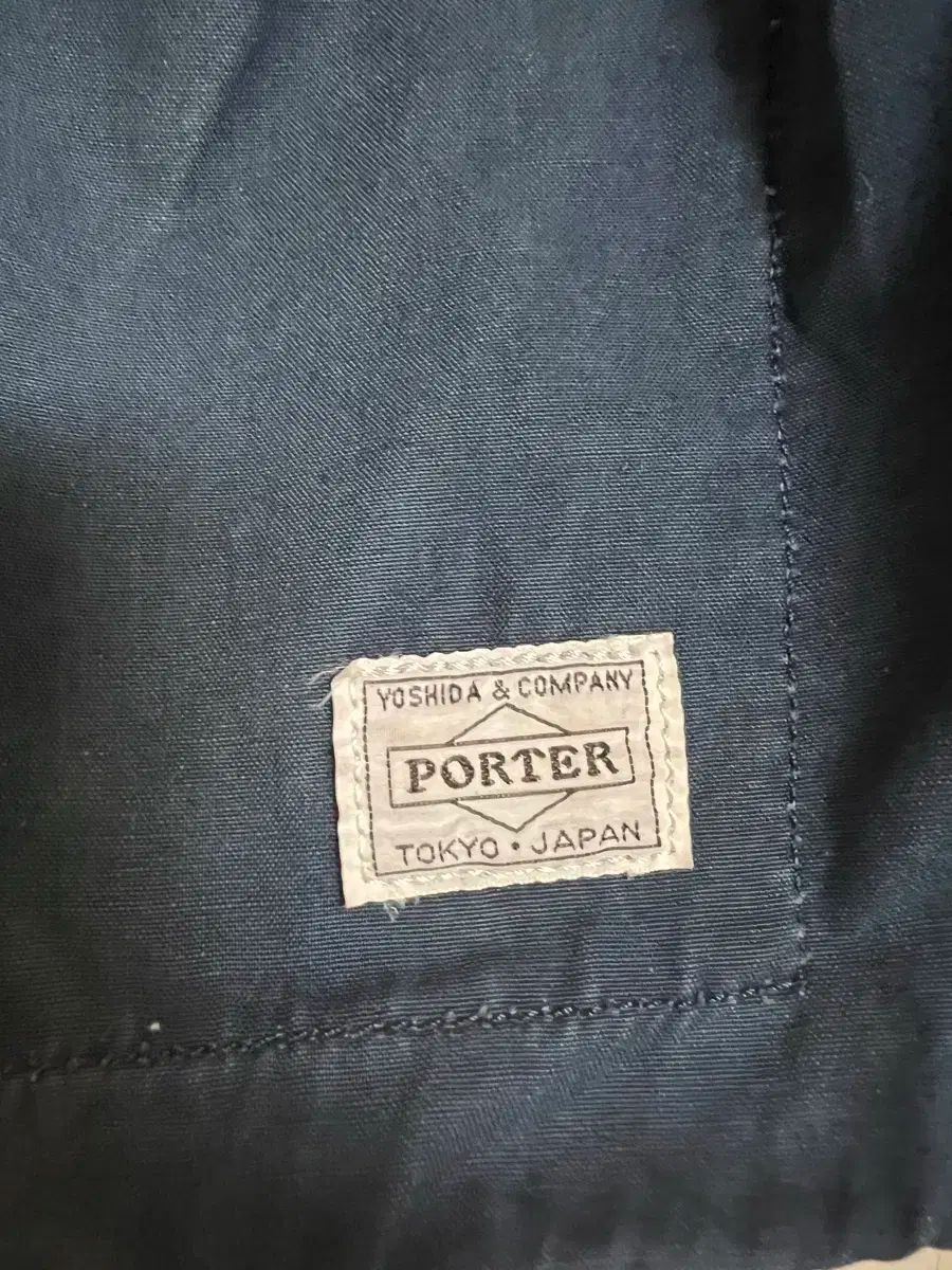 ポーター 白ラベル ウォッシュ ネイビー クロスバッグ