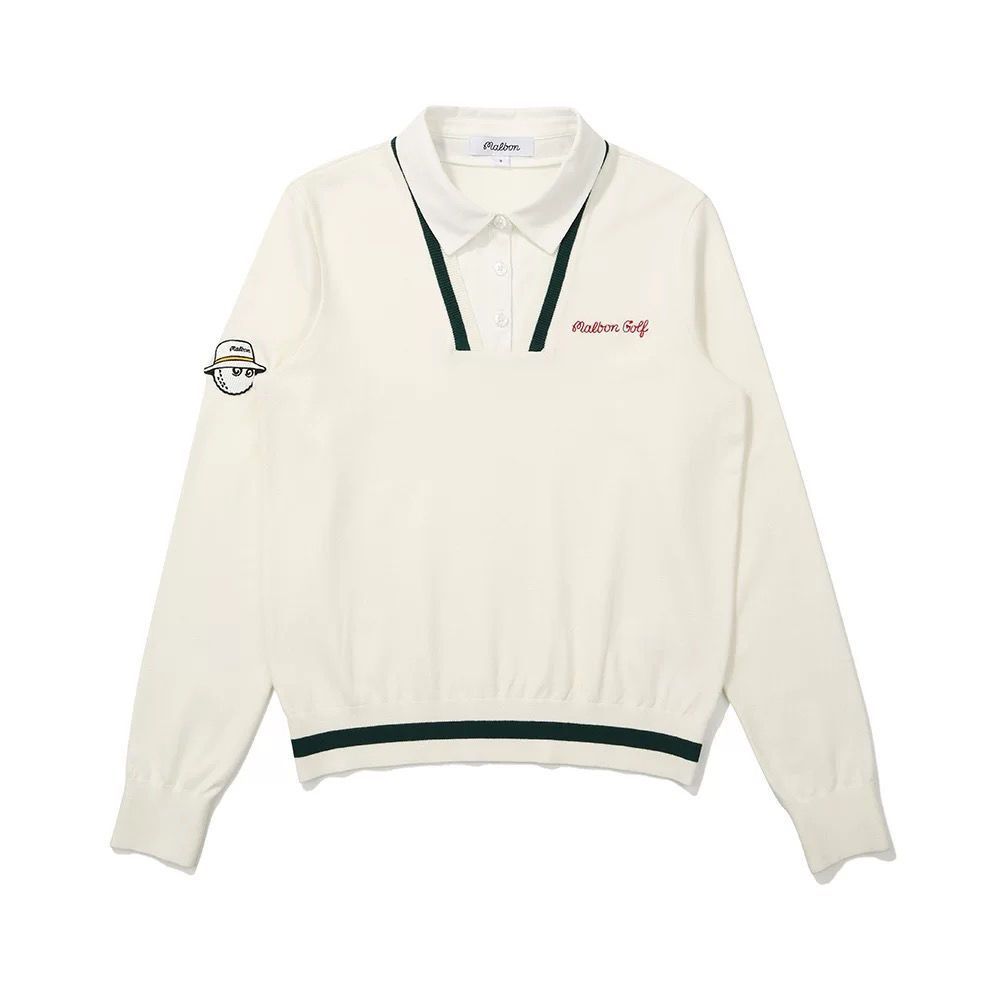 マルボンゴルフ malbon golf ニット セーター ホワイト系 Ｓ－Ｌ サイズう選択 ss0185