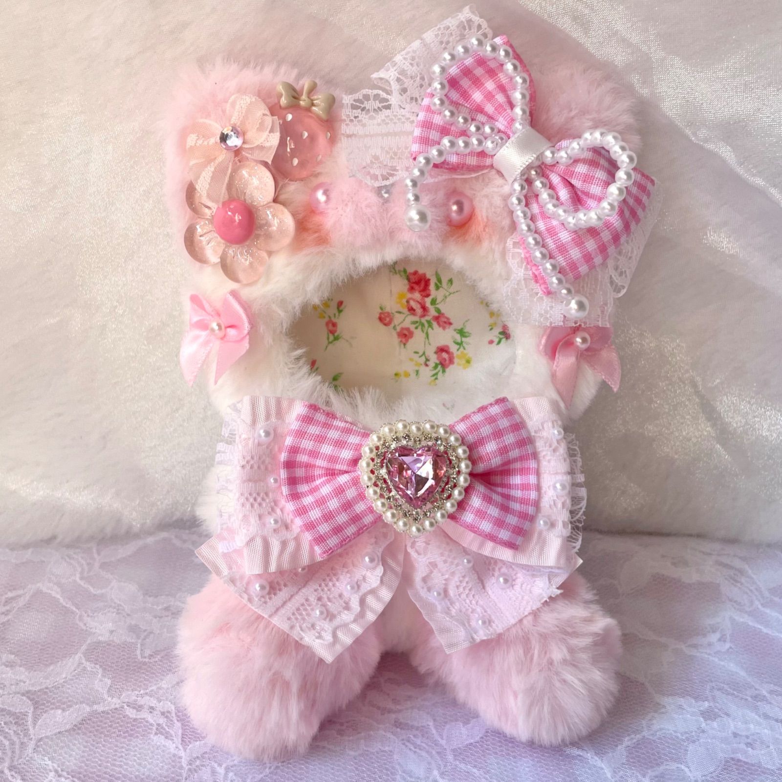 103】SALE✨おすわりぬい服 10cm ピンク 猫 - メルカリ