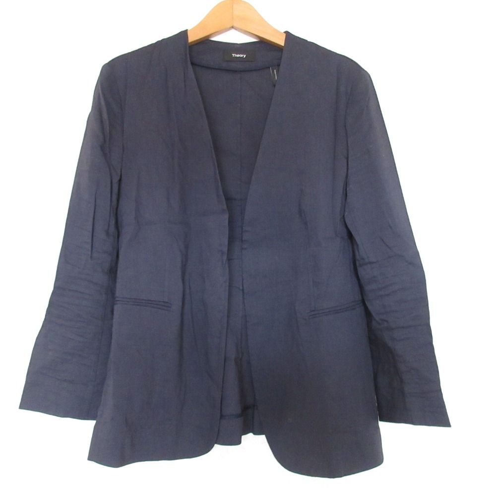 良品 theory セオリー リネン ストレッチ ノーカラー ジャケット