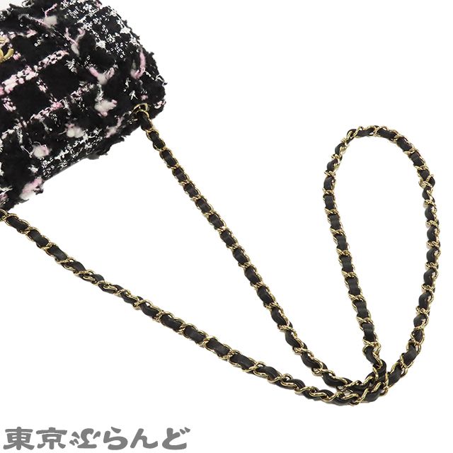 シャネル CHANEL ツイード Wフラップ Wチェーンショルダーバッグ