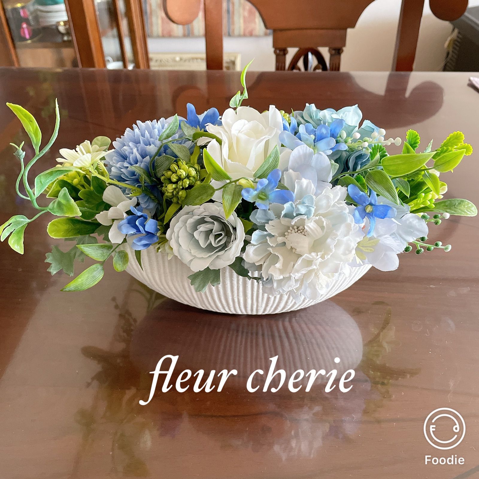 アートフラワー鉢花とフィギュア アーティフィシャルフラワー鳥かごアレンジ アートフラワー Kei