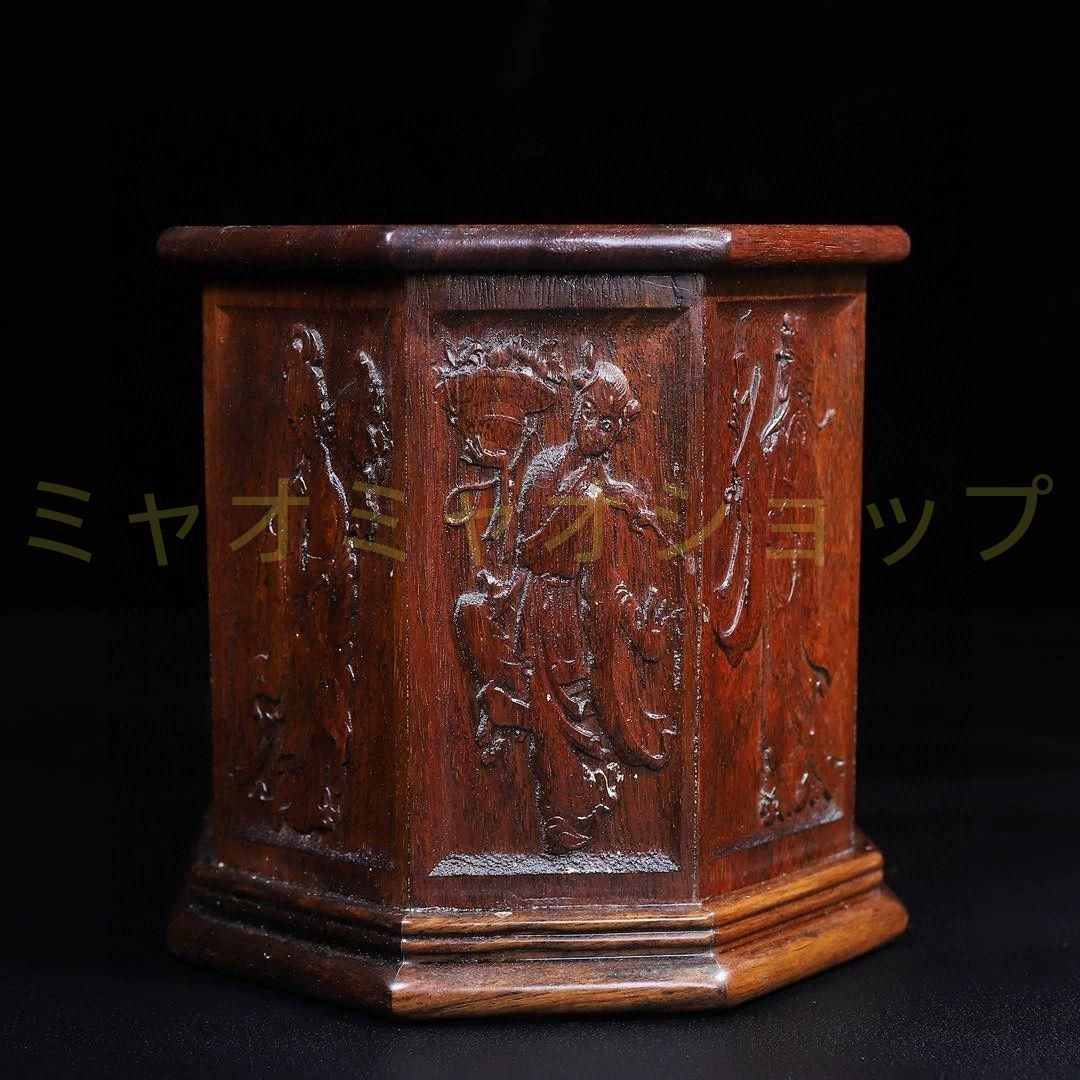 彫刻 浮彫り八面八仙仏像 筆箱 書道具 文房具 現代工芸品美術品 置物