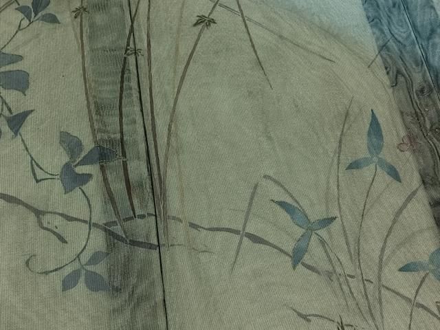 平和屋着物▽訪問着 無双 紗袷 紗×紗 草花文 金彩 正絹 逸品
