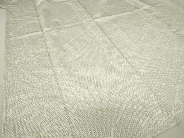 平和屋着物▽本塩沢 やまだ織 単衣 雪の中のきれ 格子