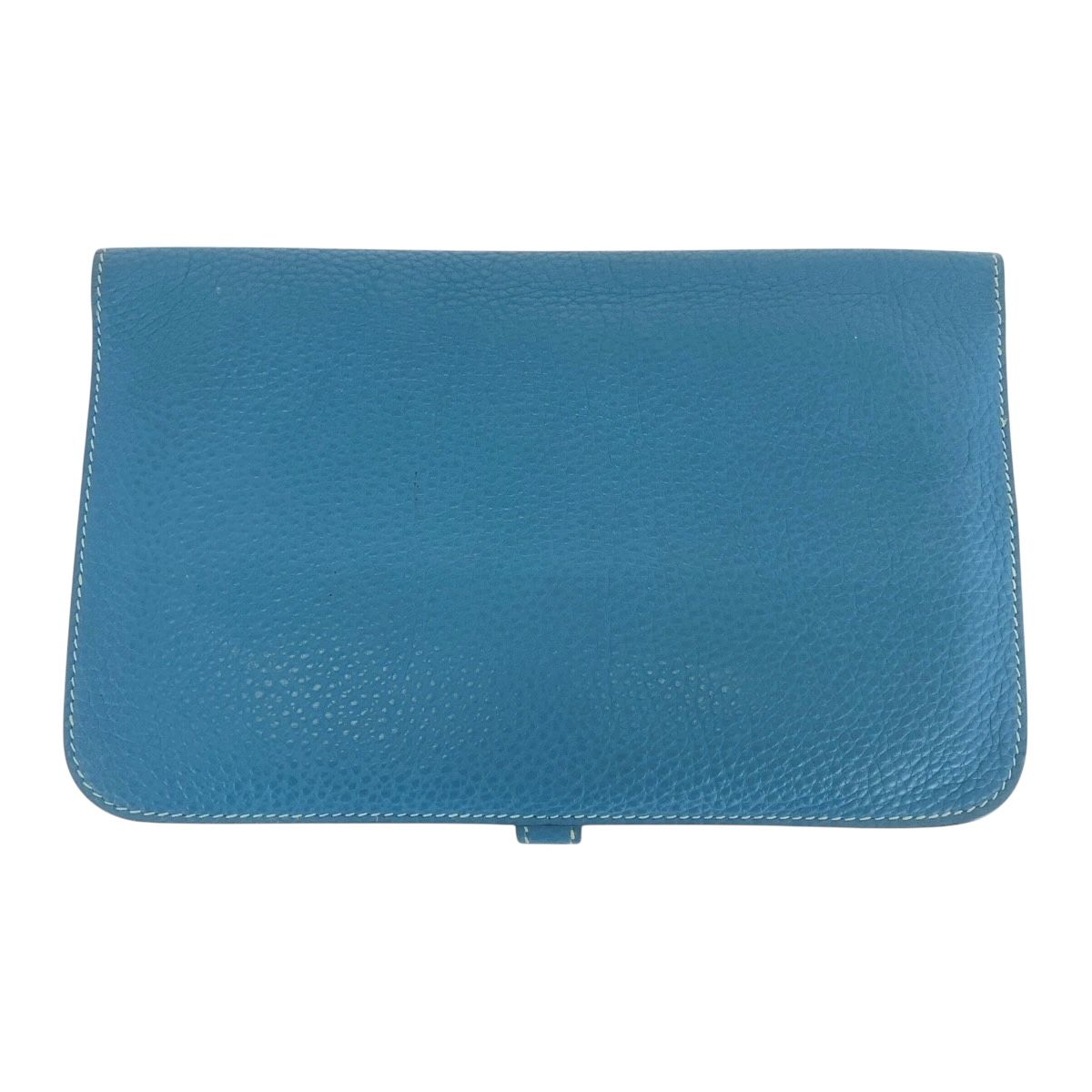 HERMES エルメス ドゴン GM ブルージーン シルバー金具 トゴ 長財布  