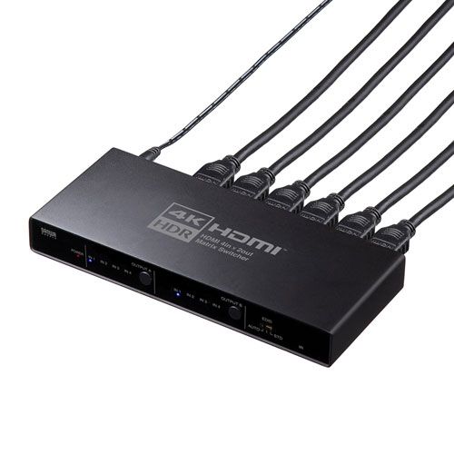 サンワサプライ 4K HDR 光デジタル出力付きHDMIマトリックス切替器 4入力 2出力 SW-HDR42H