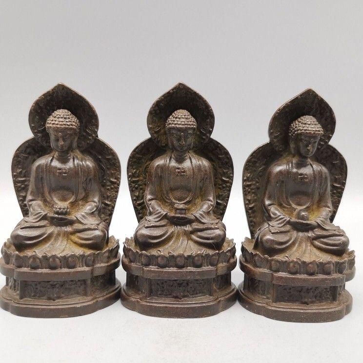 仏教美術 三宝仏 工芸品 美術品 置物 仏教美術 三宝仏 工芸品 美術品 置物