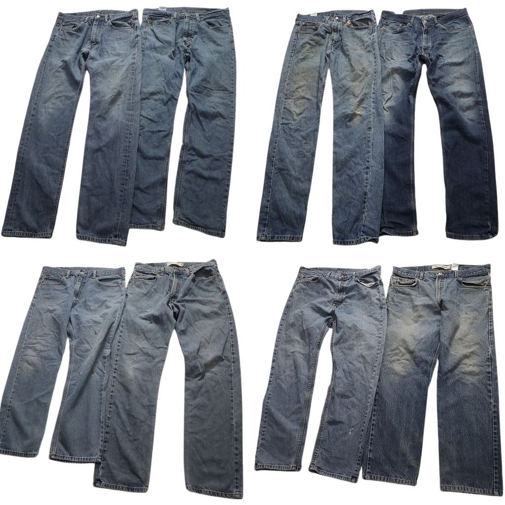 B品 古着卸 リーバイス 505 デニム パンツ 8枚セット メンズ 34 |36 インディゴブルー アメカジ フェード 古着 NA6250