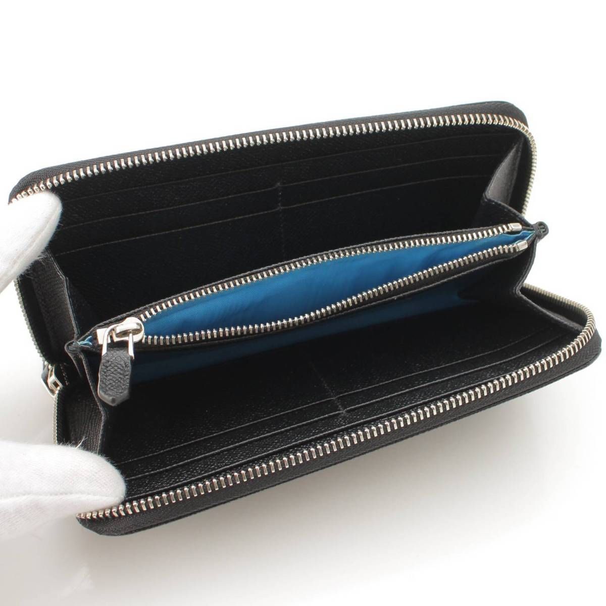 BVLGARIブルガリ ブルガリマン レザー ジップウォレット 長財布 BVLGARI（ブルガリ） 長財布 ブルガリ・ブルガリ マン レザー ネイビー