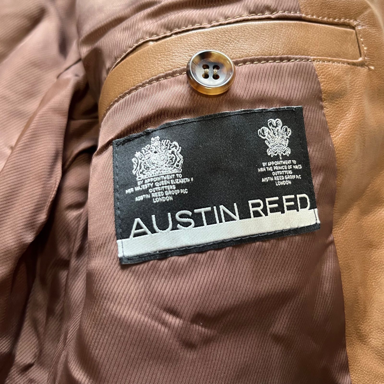 AUSTIN REED オースチンリード ラムレザー 1Bシングルジャケット 