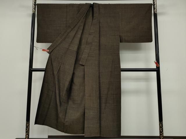 平和屋着物▽男性　結城紬　単衣　霞文　杢　正絹　逸品　CAAW2831ut 平和屋着物▽男性 結城紬 単衣 霞文 杢 正絹 逸品 CAAW2831ut 平和屋