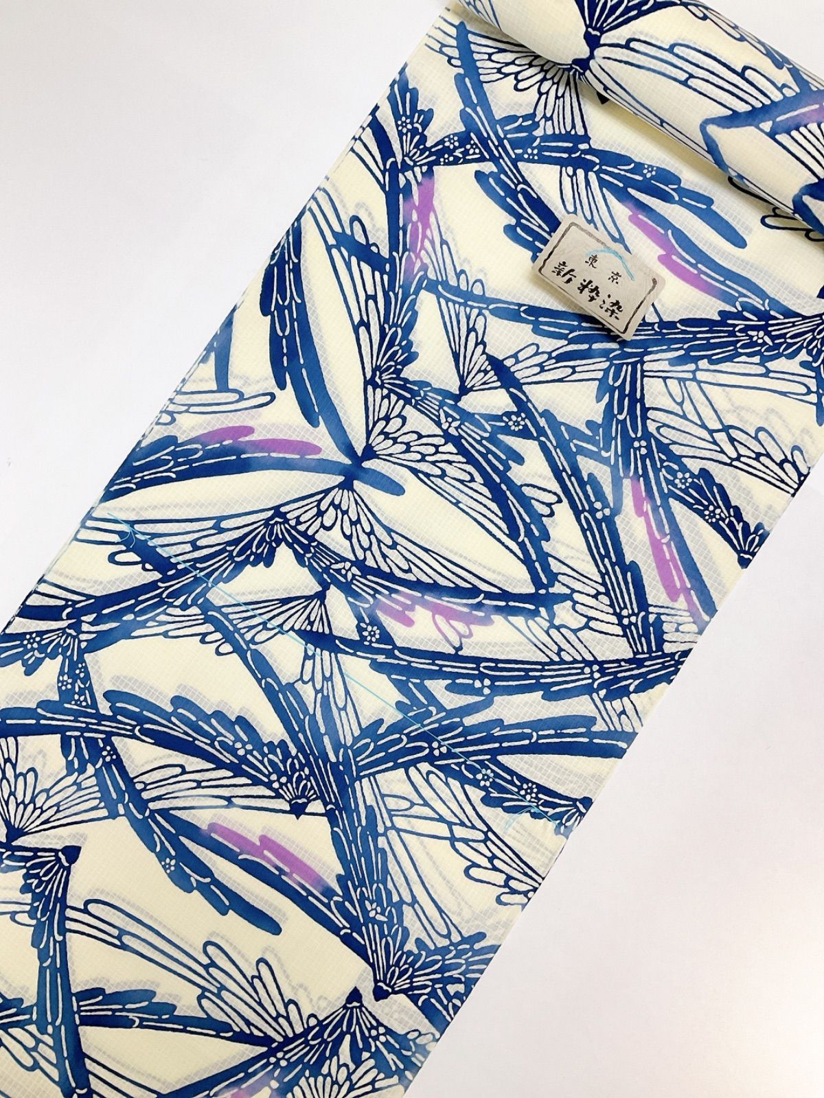 美品　未使用　綿紅梅　注染　浴衣 浴衣 綿紅梅 鳳凰と牡丹 - からん::アンティーク着物