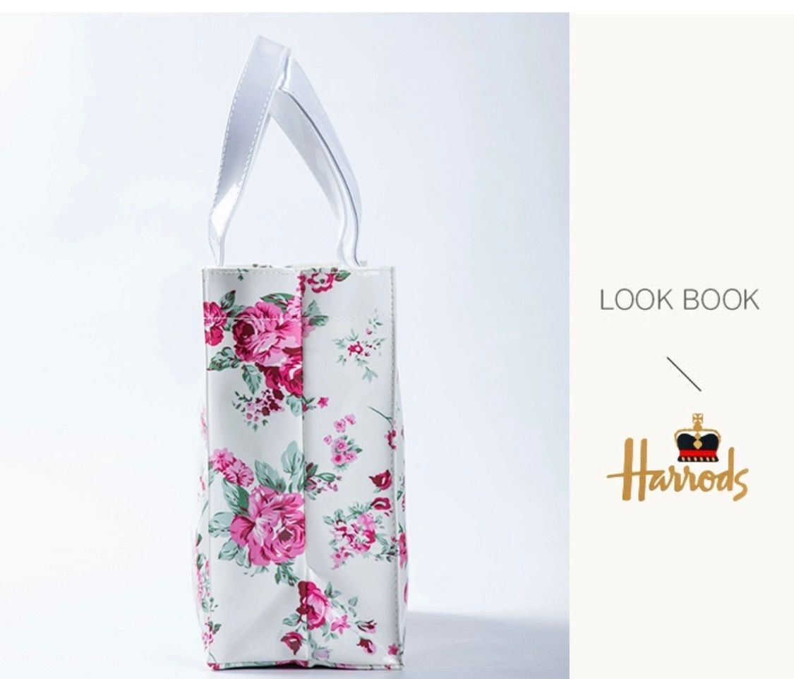 新品 Harrods ハロッズ トートバッグ ショッパーバッグ花柄