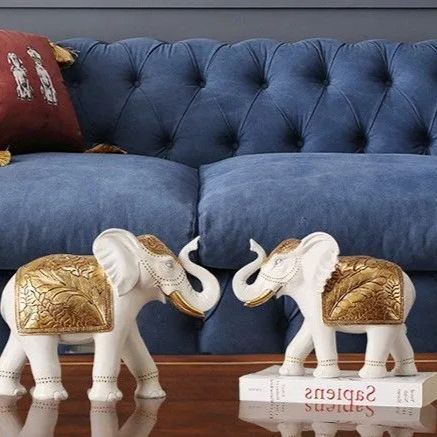 置物 オブジェ  象 2個セット 置物 おしゃれ かわいい 縁起物 風水グッズ インテリア ホワイト ブラック ギフト プレゼント リビングルーム