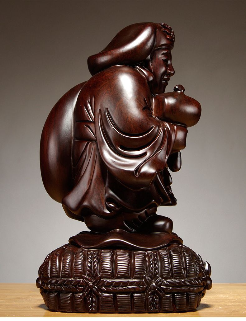 木製 福の神 大黒天 彫刻 約30cm 美術品・アンティーク・コレクション