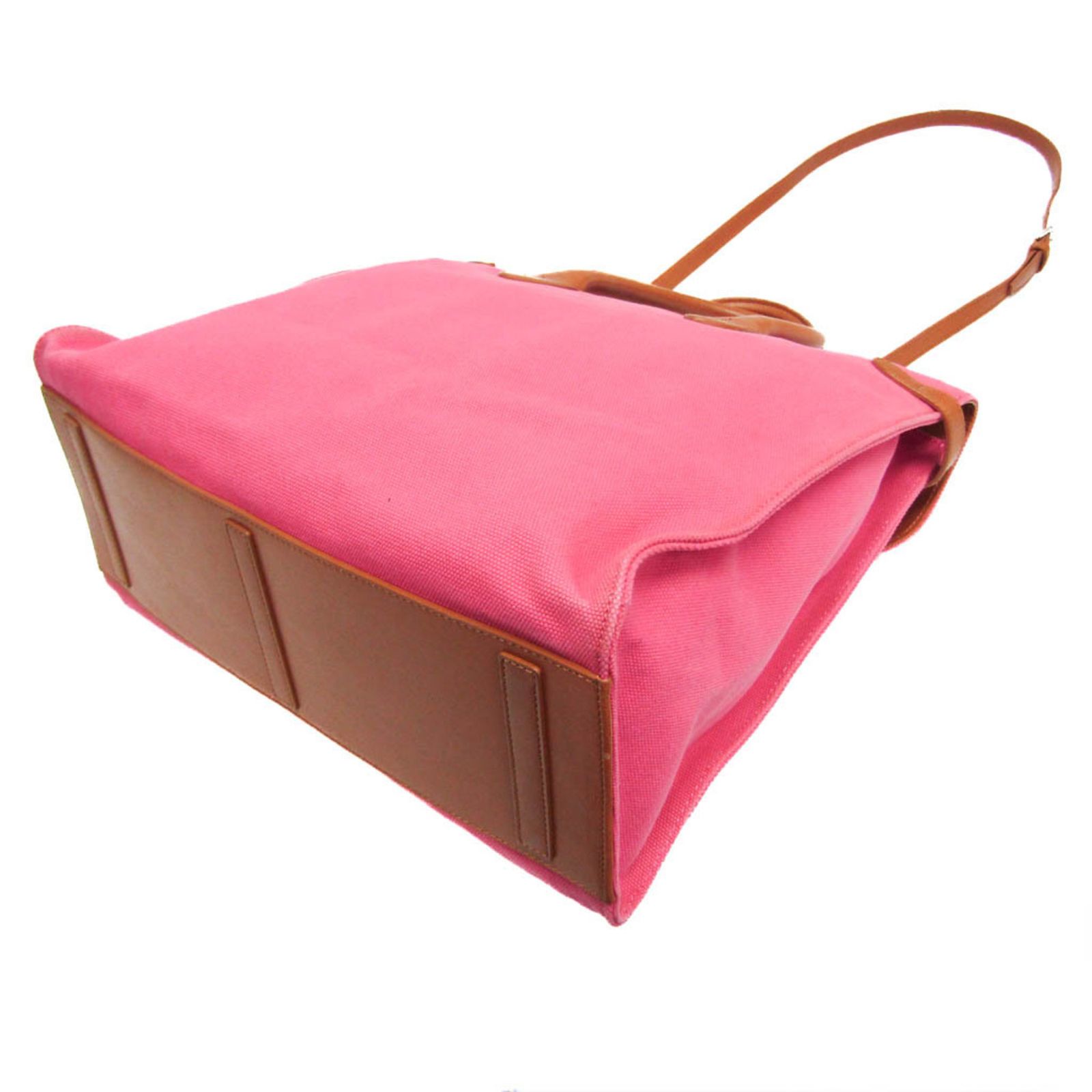 【RALPH LAUREN】PINK Canvas Ricky Tote bag Ralph Lauren Pink Ricky Leather/Canvas Handbag 38×37.5×16cm
