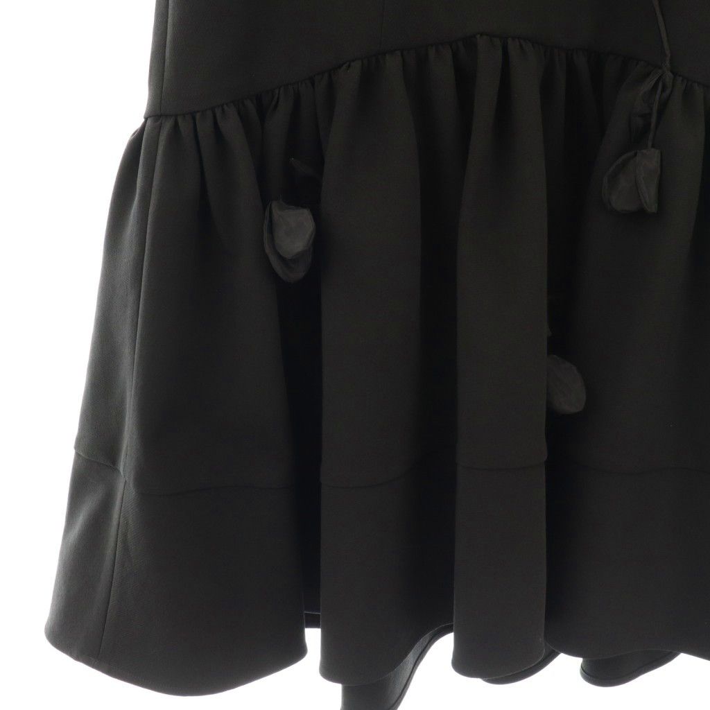  セブンテンバイミホカワヒト SEVEN TEN by MIHO 24 SS オーガンジーモチーフペプラムトップス ブラウス ノースリーブ S ブラック DF OS 半袖 シャツ ブラウス