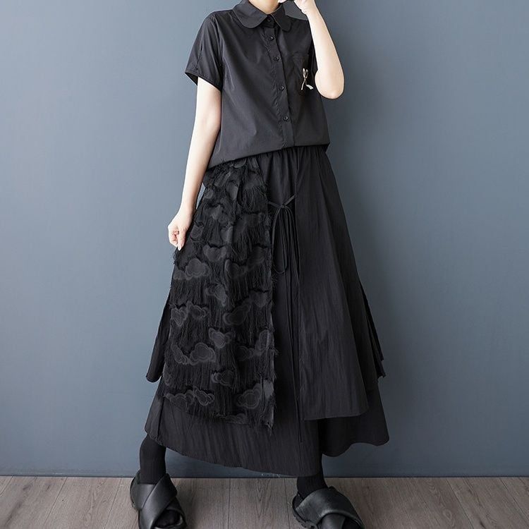 新品 2025新作 モード系 アシンメトリック ブラック レイヤード