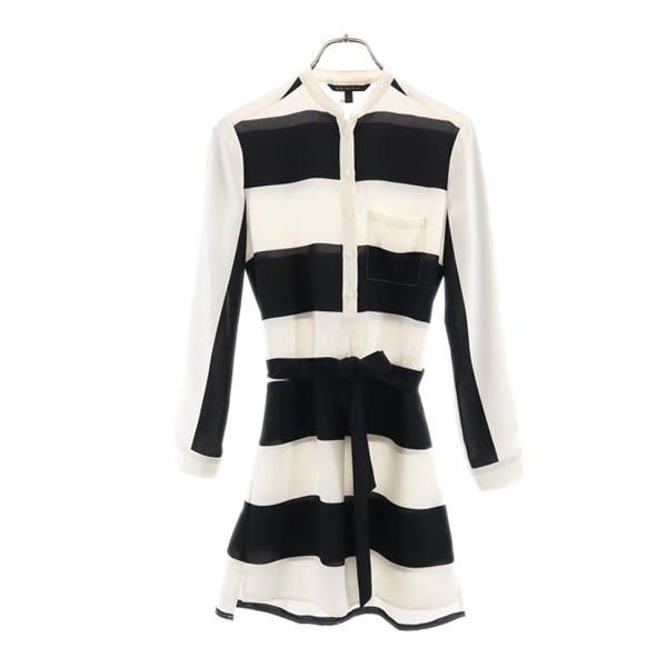 アルマーニエクスチェンジ 長袖 ワンピース 2 ホワイト×ブラック ARMANI EXCHANGE レディース 【中古】  【230708】 メール便可