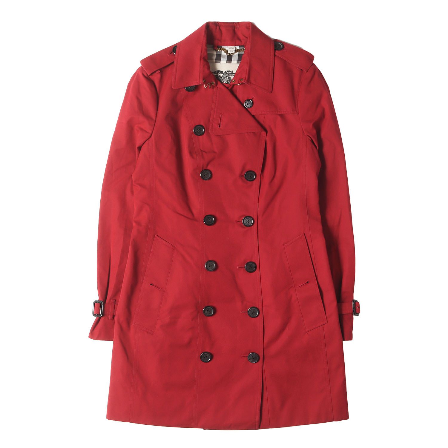 BURBERRY バーバリー コート レッド サイズ UK 10 | 裏地ノバチェック ギャバジン トレンチコート THE SANDRINGHAM | アウター ジャケット 上着 レディース