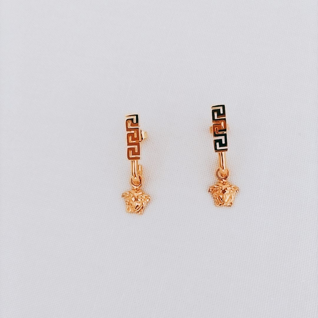 美品】Versace 本物 ゴールド フープピアス グレカ メデューサ 美品