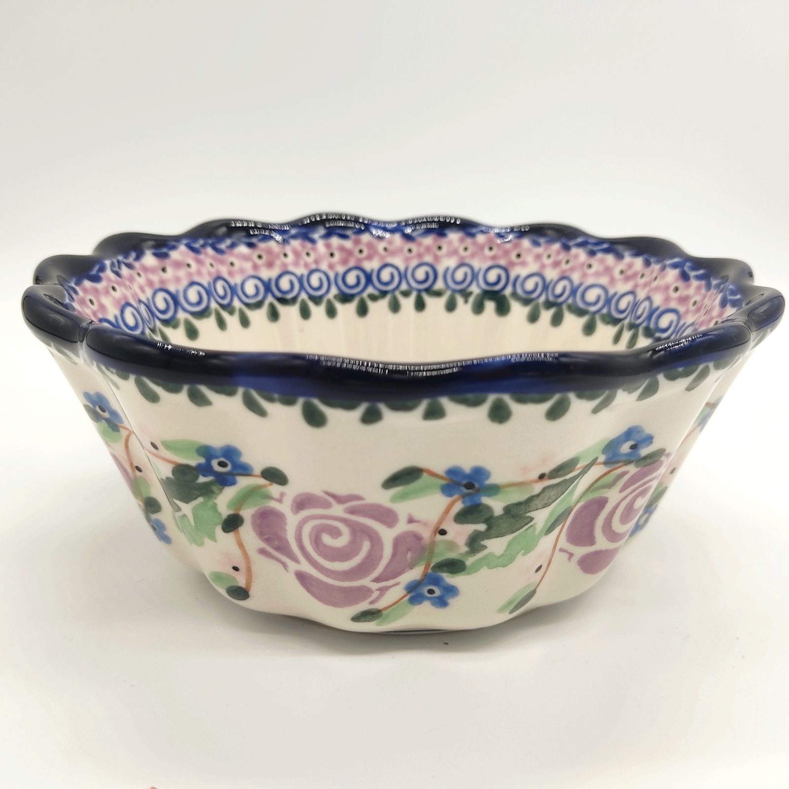 新品未使用　紫のバラ模様5点セット　ツェラミカミレナ　ポーランド食器　陶器製 新品未使用 紫のバラ模様5点セット ツェラミカミレナ ポーランド食器