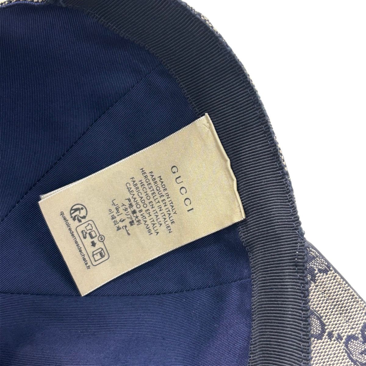 中古】 グッチ キャップ 帽子 ウェブ ストライプ付き オリジナル GG 