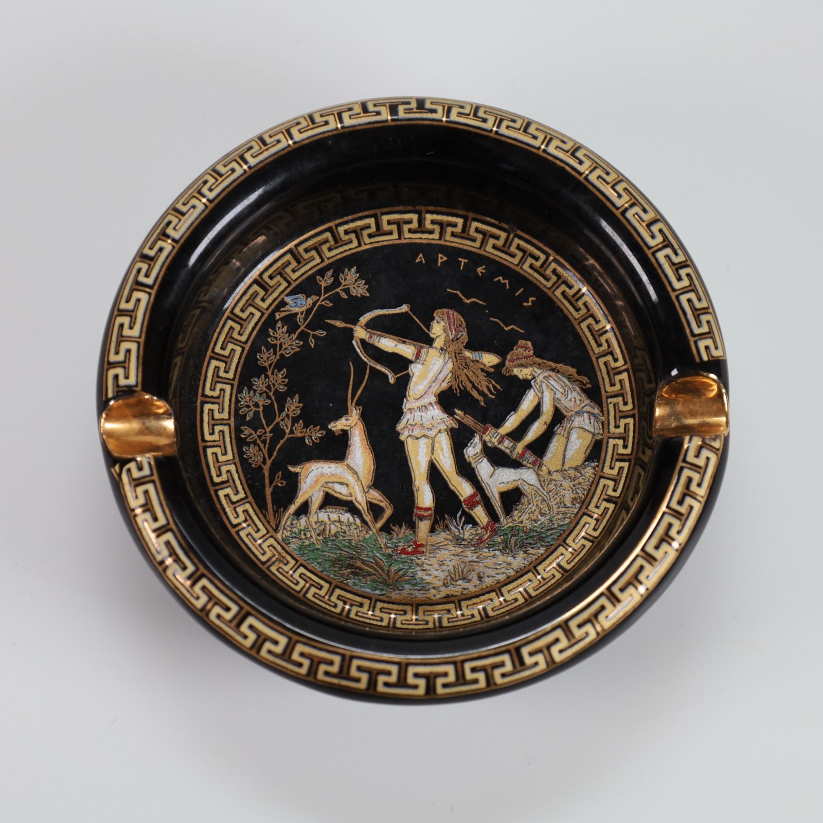 FLAME HELLAS / ハンドメイド ギリシャ神話風アッシュトレイ / ブラック ゴールド / ギリシャ