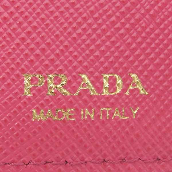 PRADA プラダ ピンク 三つ折り財布 ウォレット コンパクト 財布 レザー