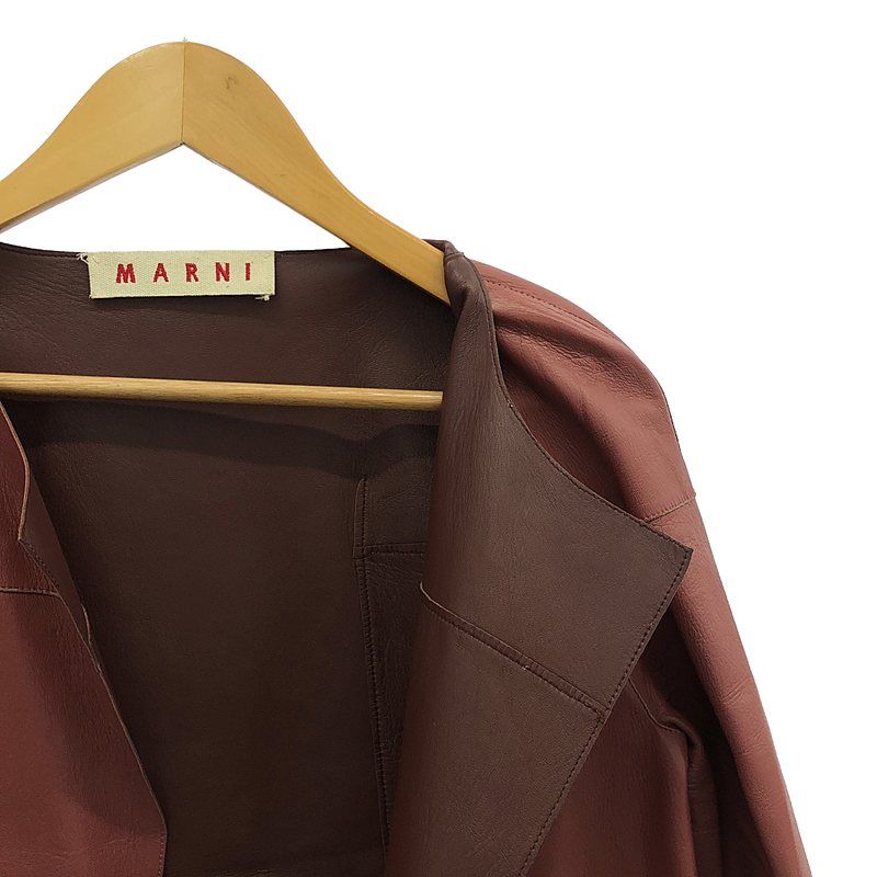 MARNI / マルニ | ノーカラーオーバーレザージャケット | 40