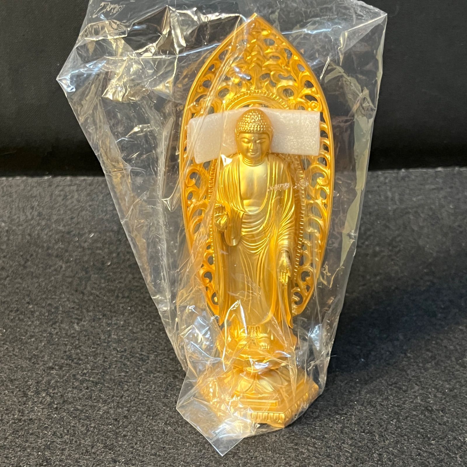 仏像 釈迦如来 15.7cm(金メッキ/24金) 仏師：牧田秀雲 原型＿