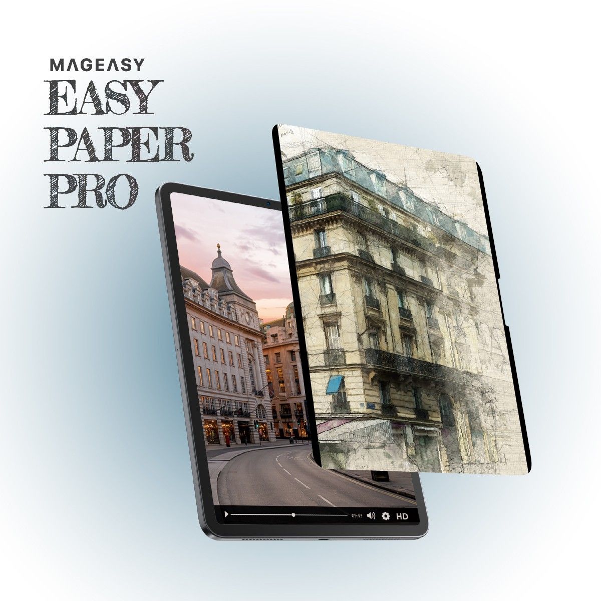 iPad Pro 13インチ フィルム ペーパーライク 着脱式 指紋防止 さらさら イラスト 保護フィルム iPadPro 13 アイパッドプロ 2025 M4 対応 MagEasy EasyPaper Pro