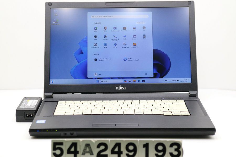 富士通 LIFEBOOK A579/A Core i3 8145U 2.1GHz/8GB/256GB(SSD)/DVD/15.6W/FWXGA(1366x768)/Win11 【54A249193】