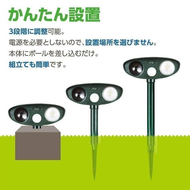 猫よけ 超音波 ソーラー 充電 害獣駆除 動物撃退器 猫除け センサー ライト 猫対策 猫撃退 猫よけグッズ カラスよけ 害獣撃退 糞尿対策 鳥獣対策 FRQ5599 YUZUMIYA_COM