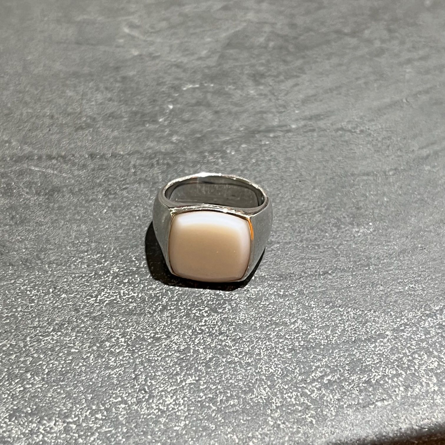 定価57200円 TOM WOOD Cushion White Agate Ring クッションホワイト 