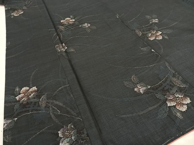 平和屋着物○本場大島紬 9マルキ 総絣 草花文 正絹 逸品 AAAV7113zg